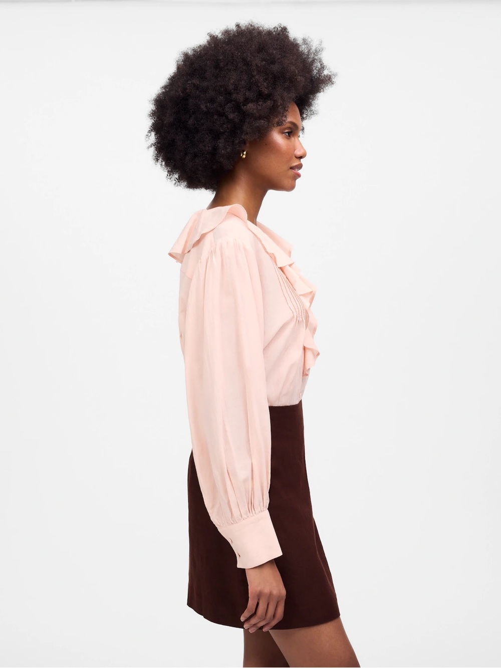 Madewell Pleated Linen Mini Skirt Chocolate Raisin Brown Clean Girl Minimalist - Picture 5 of 8